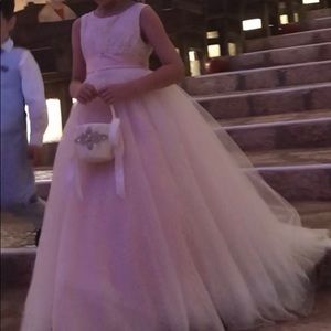 Blush Flower Girl Dress Size 8 (Fits 8-10)